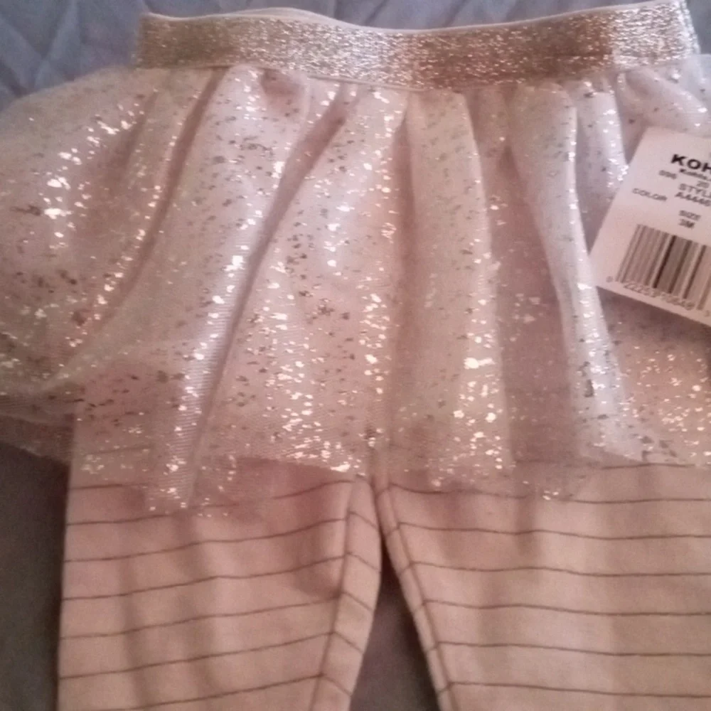 NWT Baby Starters 3 Months Baby Girls Legging Pants with Tulle Skirt attached - Picture 4 of 8